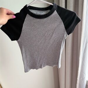 Brandy Melville Black and Gray Crop Top